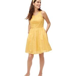 NWT J.Crew Factory Yellow Pineapple Embroidered Sleeveless Mini Dress SZ 4 $118